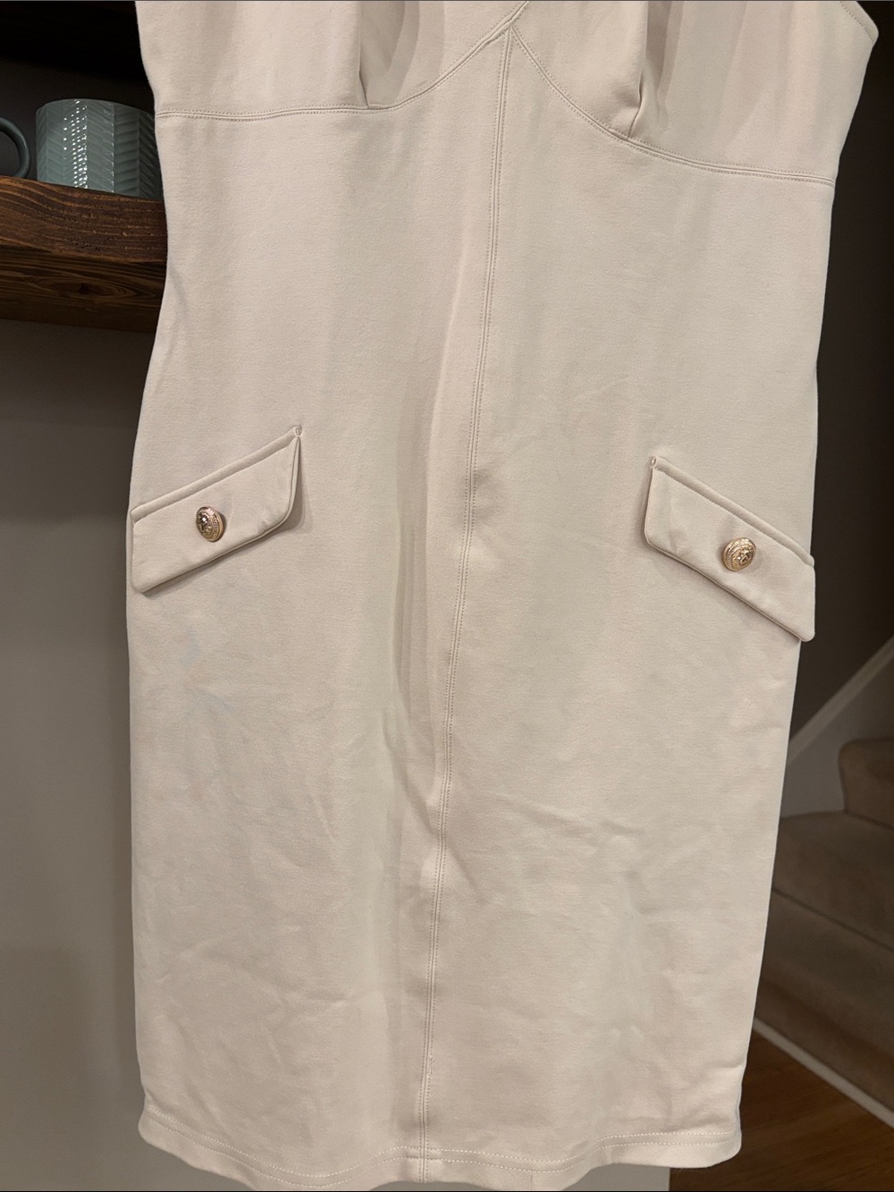Karen Millen Ivory Cream Tailored Pocket Dress | Size M - Picture 6 of 10